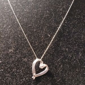 Elegant Silver Heart Pendant Necklace
